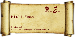 Mitli Emma névjegykártya